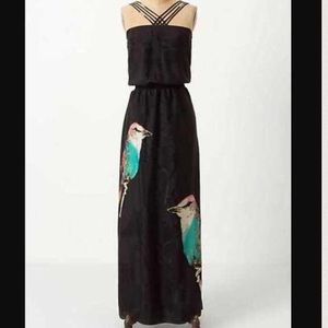 Anthropologie corvida silk bird maxi 👗